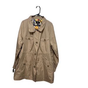 Dennis Basso Neutral Water Resistant Floral Lined Anorak Jacket Women’s 2X